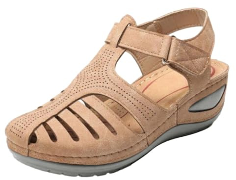 Genérico Sandalias Comodas Mujer,Sandalias Mujer,Zapatillas señora Mayor Ancho Especial,Zapatos Comodos Vestir Tacon Verano,Zapatos Verano Vestir
