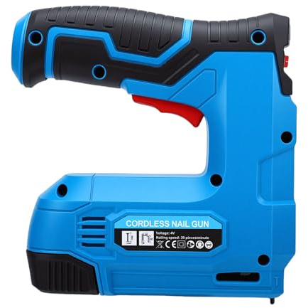Dpofirs Graffettatrice a Batteria, Pistola Sparachiodi con 15 Chiodi a Forma di U e 10 Chiodi a Forma di T, Pistola Sparachiodi Alimentata a Batteria per la Casa, Tappezzeria, Fai da Te