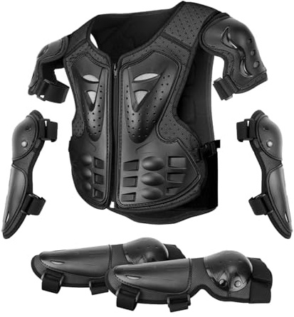 Protezione del petto per bambini, protezione del petto per bambini, motocross, giubbotto da moto per armatura per attrezzature dirt cicling, protezione da equitazione con ginocchia, gomiti, braccia e