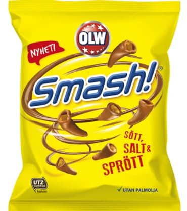 Smash Chocolate Covered Corn Snacks, Salty, Sweet and Crunchy, 100g