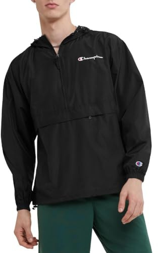 Champion Mens Jacket, Stadium Packable Wind And Water Resistant (Reg. Or Big & Tall), Black Small Script, XX-Large US