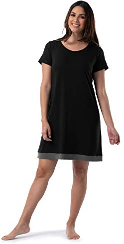 Fruit of the Loom Women's Super Soft and Breathable Sleep Shirt, Black, X-Large