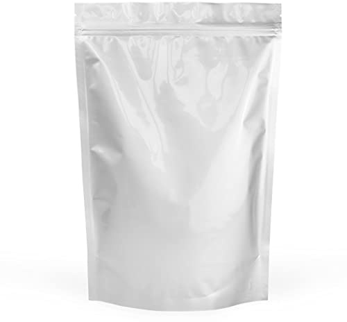 Evergreen Goods 50 aluminiumfolie matförvaringsförpackningspåsar (210 x 310 mm, finns i 5 storlekar) | återanvändbara påsar, värmeförseglbara, stativbara, väskor med dragkedja med rivhack | te