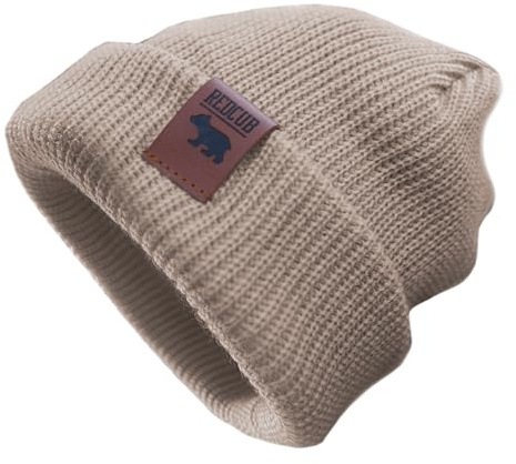 REDCUB Toddler and Baby Beanie | Girls Boys Acrylic Kids Baby Beanies | Knit Winter Hat | 12-36 Months (Neutral Straw)