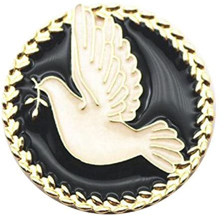 Driibubur Épinglette en forme de colombes de paix en alliage pour couple - Cadeau d'anniversaire ou de remise de diplôme - Noir et bleu, Métal