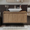 ROOMART • Badezimmermöbel Set • Atlantic • 4 Teilig Badezimmerschrank • 100 cm Unterschrank mit Keramikwaschbecken • Spiegelschrank • Hochscrank (Eiche, Waschbecken mit Unterschrank)