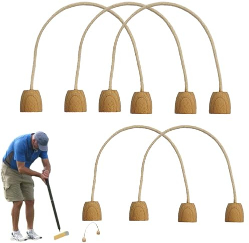 Dtaigou Croquet Hoops And Wickets, Soft Cotton Rope Croquet Game Wickets | 7.08x5.9in Cotton Rope Croquet Wickets Lawn Game For Family