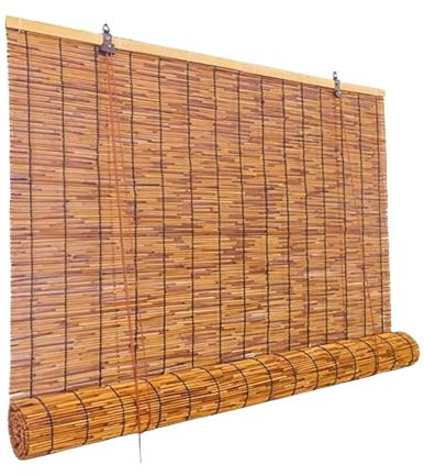 DUYULIANG Tapparella Avvolgibile Bamboo, Tende Veneziane per Esterni Interni Giardino Portico, Tenda A Rullo in bambù, Privacy 100x200 120x160 150x180 150x200cm, Protezione Solare(90 x 155 cm)
