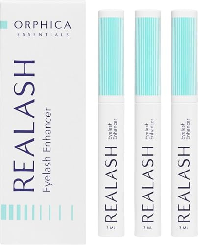 ORPHICA Realash, siero per ciglia 3 x 3 ml, balsamo per ciglia, siero per rafforzare le ciglia, infoltire le ciglia ed estendere le ciglia, prodotto per la cura delle ciglia