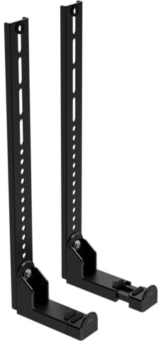 Meliconi Support de Barre de Son TV Universel pour Support Mural, Hauteur réglable, 10 kg, fabriqué en Italie, Passe-câble, Protection Anti-Vibration, Noir