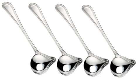 COLLBATH 4 Piezas cuchara de salsa inoxidable cuchara asiática inoxidable cucharón de sopa de metal cucharón pequeño para salsa de cocina Plata