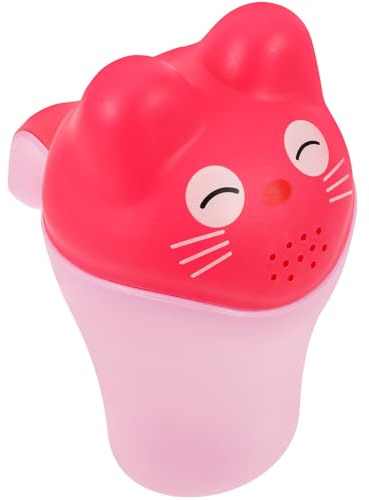 WESIEVYA Tazza per Chioma Ragazzo Ragazza con Manico, Tazza da Bagno in Pp Ecologico, Bicchiere Shampoo Rosa per Doccia e Lavaggio Chioma, Accessorio Bagno Sicuro e Leggero