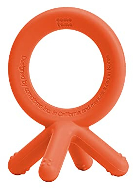 Comotomo Silicone Baby Teether, Orange