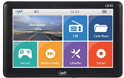 Sistema di navigazione GPS PNI L810 7 inch, 800 MHz, 256M DDR, 8GB, compatibile con qualsiasi mappa, nessuna mappa preinstallata