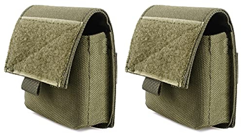 Azarxis Blosa Táctica Bolsa de Primeros Auxilios Molle Herramientas de Utilidad Equipo Multiuso Táctil Organnizador Cinturón Militar para Senderismo Deporte al Aire Libre (01 - Verde (2 pcs))