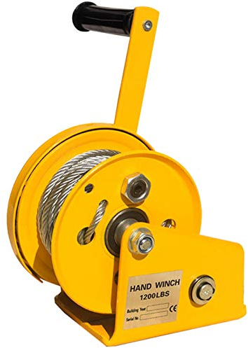 LXYYSG Argano a Cricchetto Manuale, Verricello Manuale Professionale Tipo di Cuscinetto, Piccolo Verricelli Manuali con Freno, 1200lbs, Portatile Argano Verricello a Mano per Barca