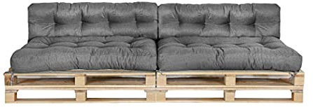 MAKOSAS Pallkuddar | Pallkuddar | Pallkudde | pallsoffa sittdyna set (4 st) (2 x 120 x 80 cm + 2 x 120 x 40 cm)