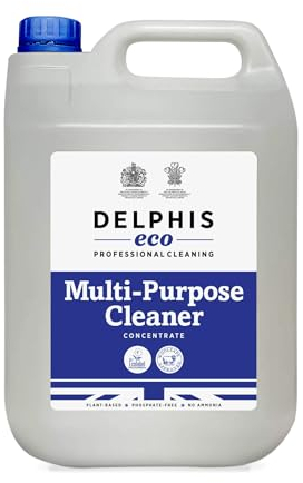 Delphis Eco Commercial Multi-Purpose Cleaner Concentrate 5ltr | Plant-based, eco-friendly | Free from Phosphates, Dyes and Formaldehyde multi-surface cleaner