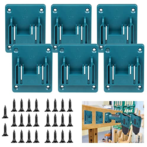 Wandhalterung Werkzeughalter für makita 18V Elektrowerkzeug Bohrwerkzeuge Halterung Maschinenhalter Werkstatt Speicherung(6 Stück Blau)