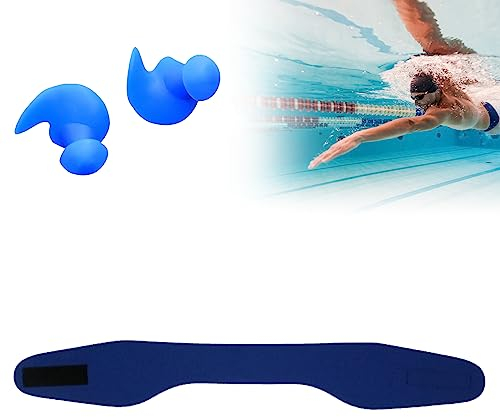 SEMINISMAR Schwimmstirnband, Kinder Schwimmstirnbänder, Neopren Haarband, Wasserdichtes Schwimm-Ohrband, Wasserdichtes Kopfband, mit 1 Ohrstöpsel, für Kinder beim Schwimmen und Surfen (Blau)