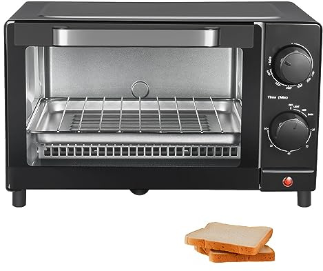 Compact 4 Slice Toaster Oven with Baking Rack for Busy Kitchens, 13.26 x 11.65 x