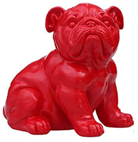 Hundstaty, Simulering Resin Skulptur Byststaty, Hemdekoration inomhus och utomhus Konstdekoration Hantverksprydnad (Red)