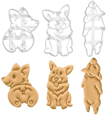 Kexformar för hundkakor, 3 stycken kakformar, 3D hundkakskärare