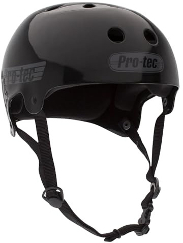 Pro-Tec Skateboard Helmet Bucky Lasek Signature Edition– X-Small – Black Reflective Matte