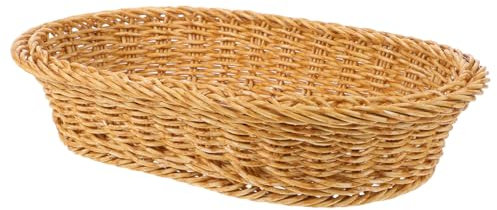 ABOOFAN Cesta De Pan Frutas Tejida Mano De Ratán Natural Organizador De Despensa Para Guardar Aperitivos Verduras y Postres Para Sala De Estar