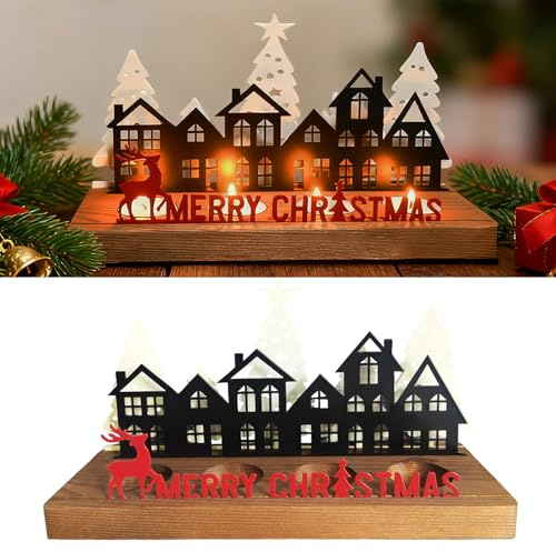 Juldekoration, ljushållare, advent-ljushållare, god jul adventskrans, värmeljushållare, adventskrans för 4 värmeljushållare med metall-ljusplattor för julbordsdekoration