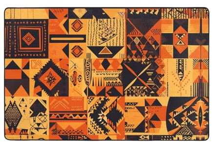 VVXBHGR Tappeto in tessuto di flanella con stampe patchwork africane, 152,4 x 99,1 cm, tappetino per soggiorno, ufficio, tavolino da caffè, letto, balcone