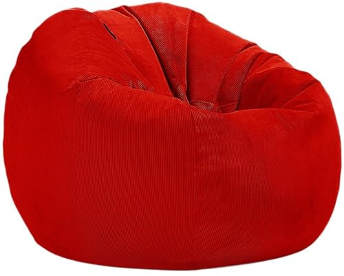 OPIGJUFD Funda para Silla De Puf Funda de puf Pana sin Relleno, sillón, salón, rincón, Juego, película, Saco(Red,D100-3.3ft-Cover)
