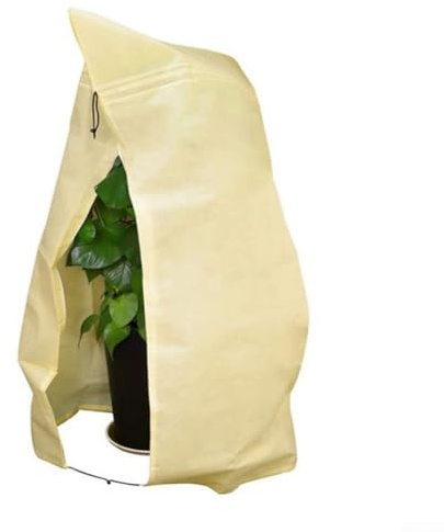 Funda protectora contra heladas para plantas con cordón de cremallera, diseñada para árboles frutales, arbustos y plantas de jardín para evitar daños por clima frío (180 x 120 cm)