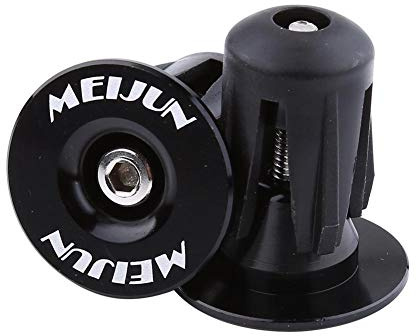 MAGT Tapones de extremo de manillar de bicicleta, 2pcs Universal Colorido Bicicleta de aluminio Manillar de bicicleta Mangos de barra Tapones de extremo Tapas Accesorio de bicicleta(negro)