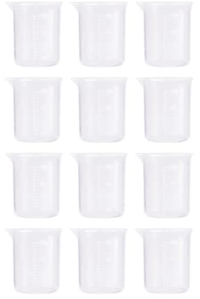 Bécher Gradué en Polypropylène. Verres Doseurs en Plastique Transparent pour Cuisine et Laboratoire (50ml, 1)