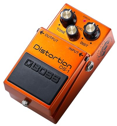 BOSS DS-1-B50A Distortion Pedal | Limited-Edition 50 Year Anniversary Compact Pedal | Metallic Finish, Silver Thumb Screw, Gold-Capped Knobs & 50 Year Anniversary Emblem