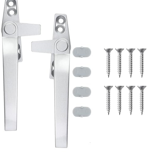 2 Pcs Universal Window Accessories - Replacement Handles for Upvc Windows, Durable and Sturdy, Can Improve Residential Safety - Silver Gray
