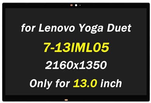 5D10S39651 5D10S39703 Replacement for Lenovo Yoga Duet 7i 13IML05 7 13ITL6 LTE LCD Display Type 82AS 82MA MND007ZA1-1 13 30 Pins WQHD 2160x1350 LED Touch Screen Digitizer Assembly with Bezel