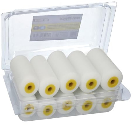 WOLFPACK LINEA PROFESIONAL Rodillo Espuma Recambio Para Esmalte Acrilico 100 mm. Set 10 Rodillos. Rodillo Espuma, Rodillo Pintura Acrilica