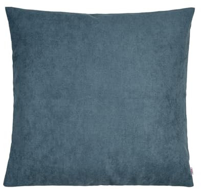 beties Farbton-Serie Kissenbezug ca. 60x60 cm Premium Uni Kissenhülle aus deutschem Unternehmen, Chenille-Haptik in Raumausstatter Qualität - nordlicht-blau