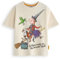 The Gruffalo & Friends Room on The Broom Childrens T-Shirt | Kids Witch & Friends Storybook Graphic Tee in Tan | Julia Donaldson Story Tale Book Apparel Top | Character Movie Merchandise Gift