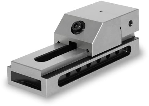 EBERTH Tornillo de banco de precisión, ancho de mordaza 50 mm, fuerza máxima de sujeción 65mm, altura de boca 25mm, de acero robusto, profesional, para trabajos diversos, para taller