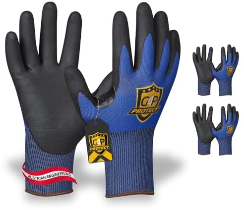 G4P Anti Cut Pro Schnittschutzhandschuhe - 2 Paar Arbeitshandschuhe, Schnittschutzklasse D mit Touchscreen-Funktion, Montagehandschuhe aus UHMWPE für Präzisionsarbeiten & Industrie, Gr. L (Gr. 9)