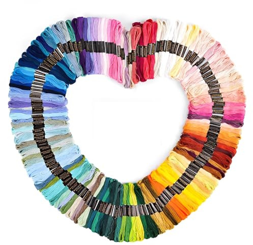 Stickgarn Set,RoadLoo Nähgarne in 150 Farben 8m 6 Fädig Threads Nähgarne Häkeln Perlgarn für Freundschaftsbänder Stickerei Basteln Crafts Set für Arts Kreuzstich Stick Garn Faden