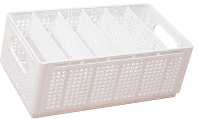 Pocoiau Cesta de almacenamiento plegable con separadores para sujetadores, calcetines, ropa interior, estilo japonés, organizador para el hogar para el baño