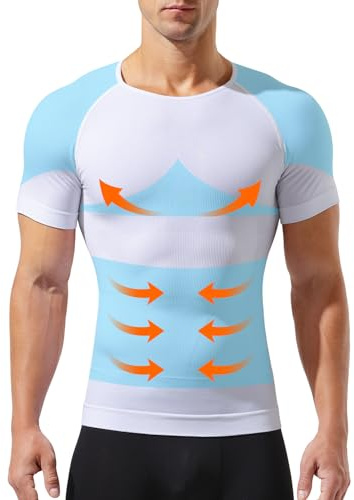 Casey Kevin Kompressionströja för män, formkläder t-shirt för män, magkontroll undertröja, andningsaktiv och snabbtorkande, kroppsformare för fitness, sport och vardag