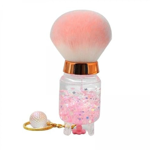 QLoztyse 6 X Puderpinsel, Make Up Pinsel, Nail Art Maniküre Werkzeuge, Rund, mit Schlüsselring, Gesichts e Pinsel für Puder, Textmarker, Konturierung,
