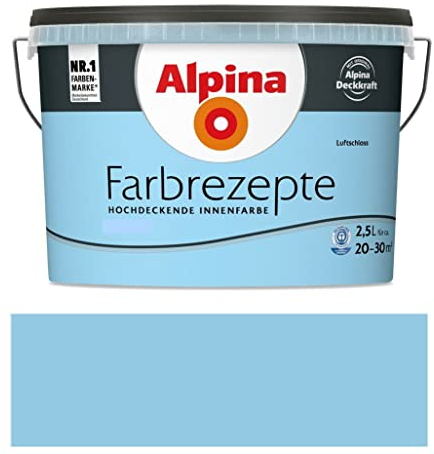 Alpina Wandfarbe, Farbrezepte 2,5 Liter Luftschloss Matt, hochdeckende Farbe