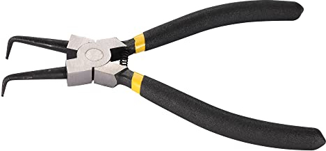 GOOFIT Utensile manuale Pinza sostituzione per anelli elastici interni con impugnatura gialla a punta di 90 gradi