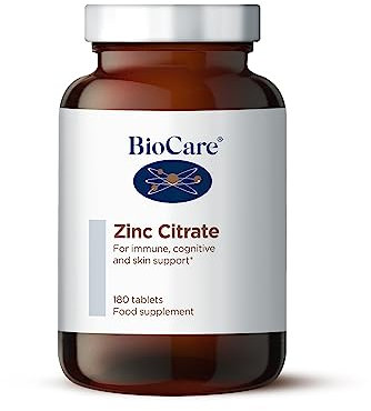 BioCare Zinc Citrate - for Immune & Skin Support - 180 Tablets